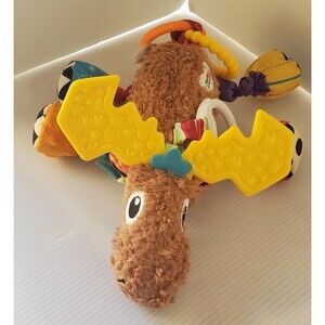 LAMAZE TOMY MORTIMER THE MOOSE BABY ACTIVITY TOY SQUEAKER Clip N Go Rattle Plush